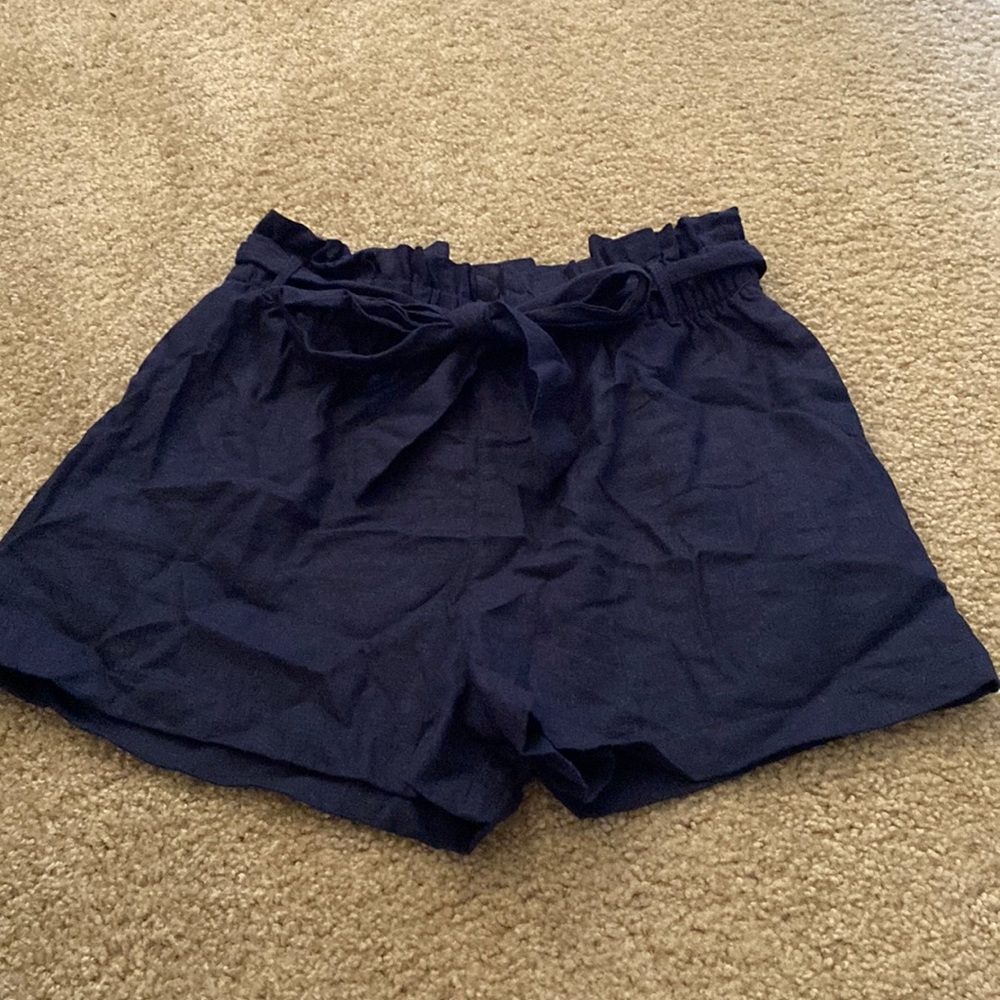 Blue tie shorts